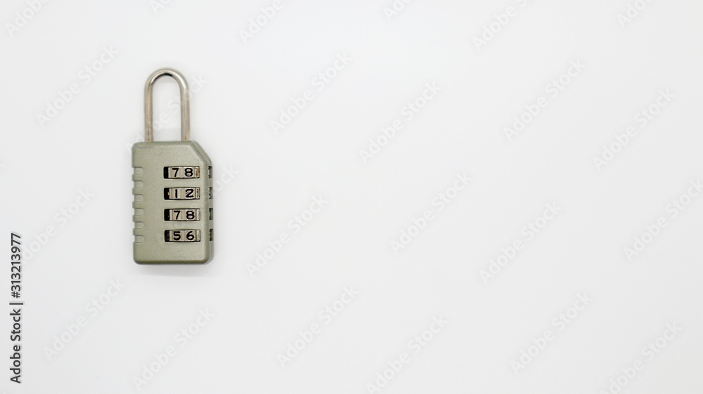 A Code Key Lock on Isolated white Background A Code Key Lock on Isolated white Background
