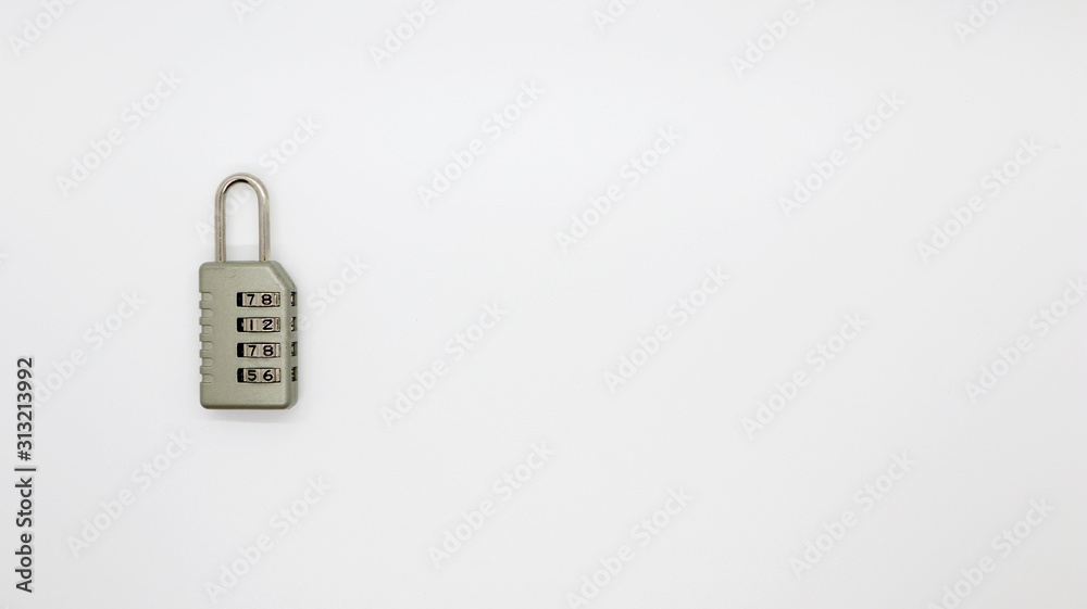 A Code Key Lock on Isolated white Background A Code Key Lock on Isolated white Background