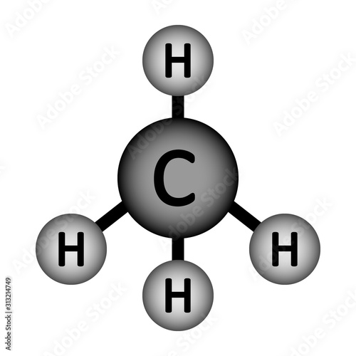 Methane molecule icon.