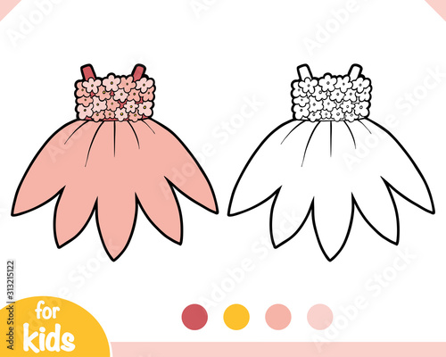 Coloring book, Dress with flowers