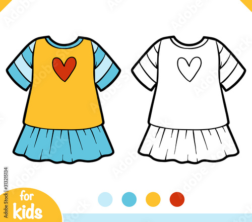 Coloring book, Dress with a heart