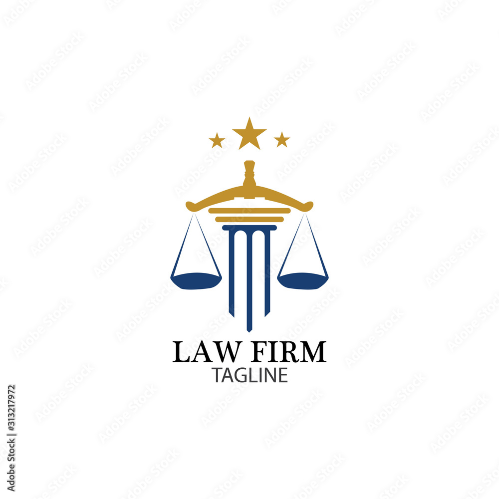 Law Firm logo and icon design template-vector