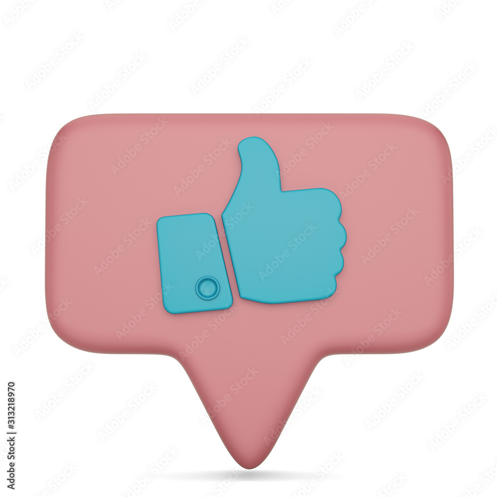 3D like gesture Isolated on white background. 3d illustration 3D like gesture Isolated on white background. 3d illustration