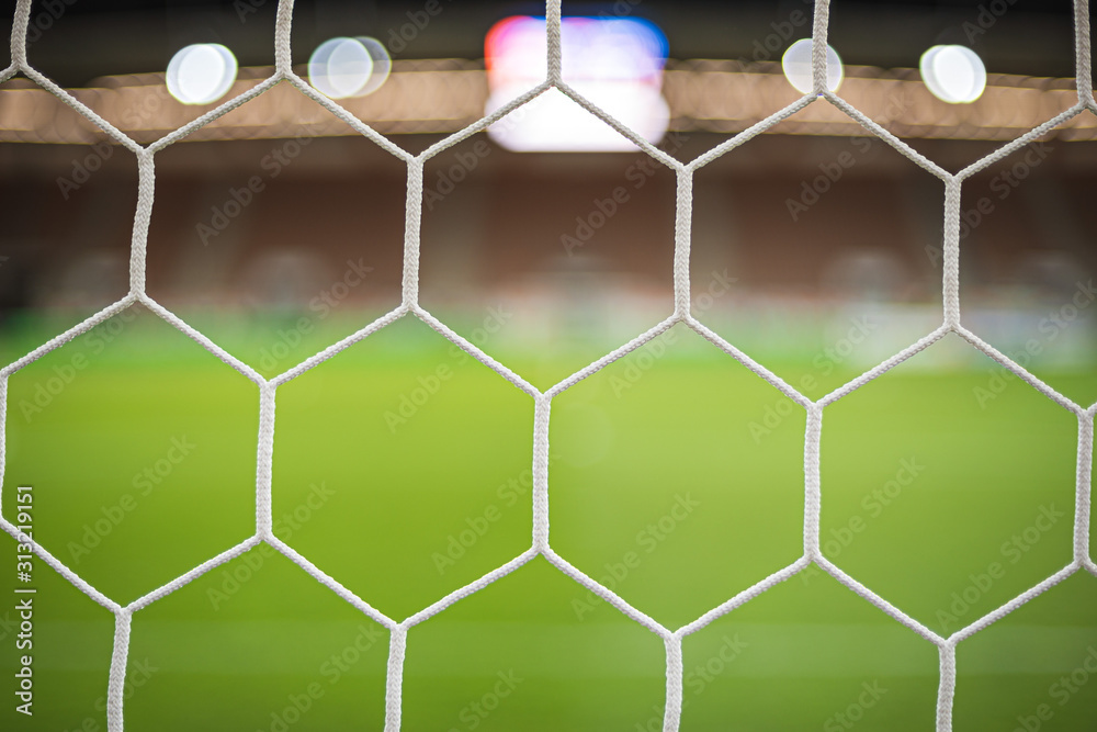 Fototapeta premium Football stadium - view by the net