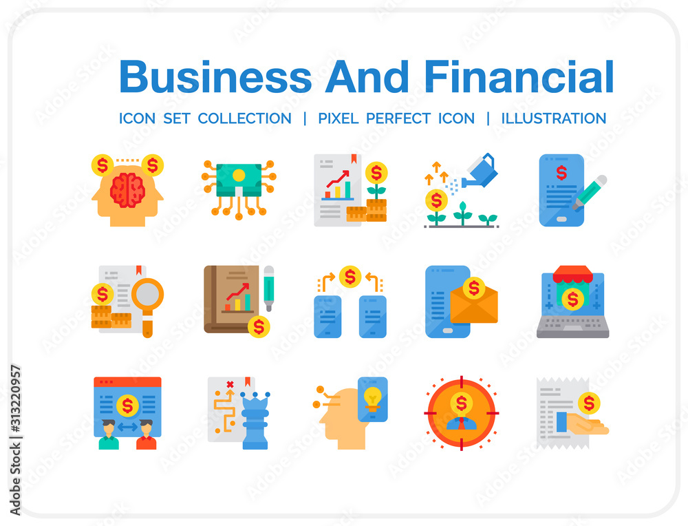 Business And Financial  Icons Set. UI Pixel Perfect Well-crafted Vector Thin Line Icons. The illustrations are a vector.