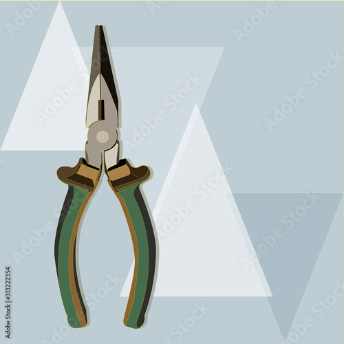 work equipment in a flat color. a pliers in simple design