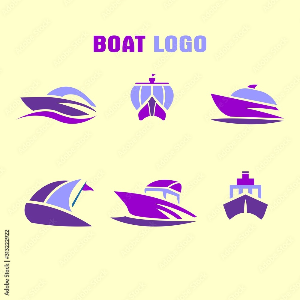 Boat logo collection set Boat logo collection set