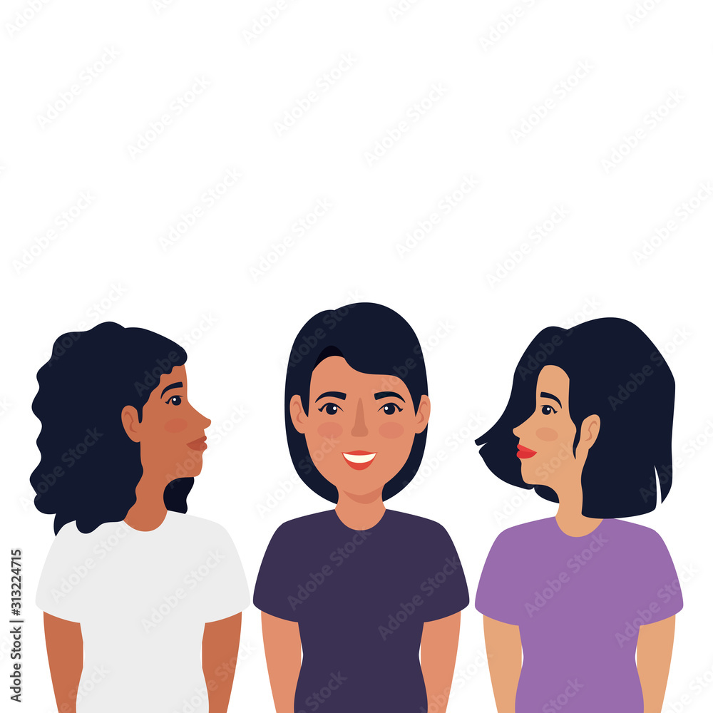 group of beautiful women avatar character group of beautiful women avatar character