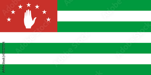Abkhazia flag in proportions and colors vector