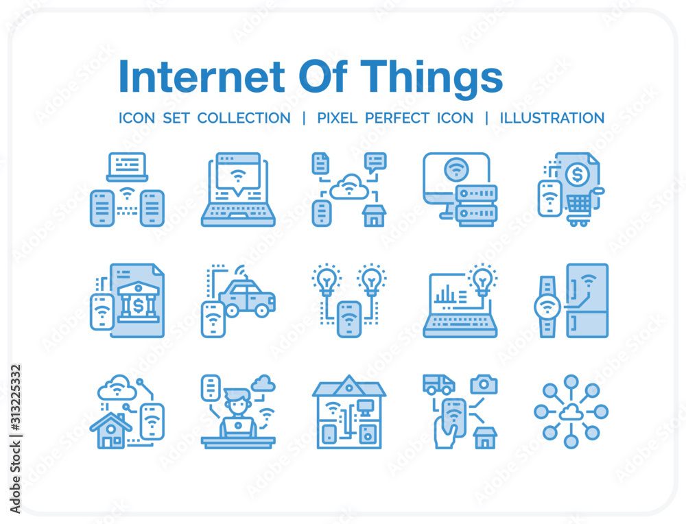 Internet Of Things Icons Set. UI Pixel Perfect Well-crafted Vector Thin Line Icons. The illustrations are a vector.