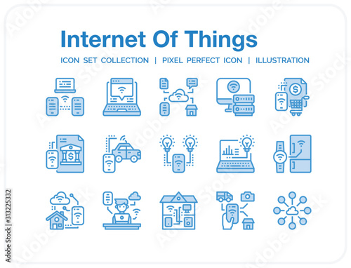 Internet Of Things Icons Set. UI Pixel Perfect Well-crafted Vector Thin Line Icons. The illustrations are a vector.
