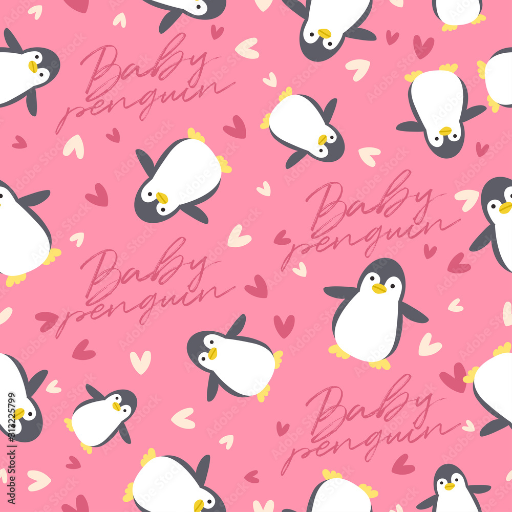 Big set of young animal seamless pattern : Vector Illustration