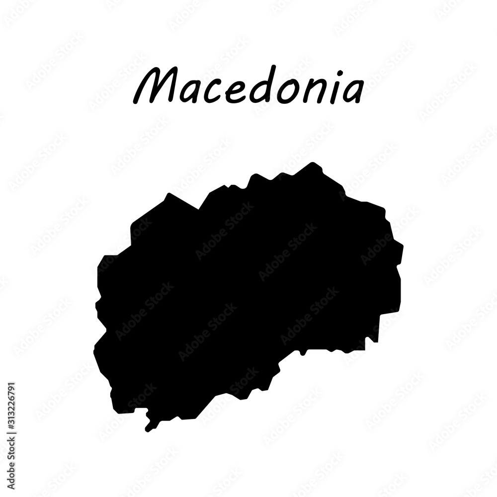 Map of Macedonia black filled sign eps ten