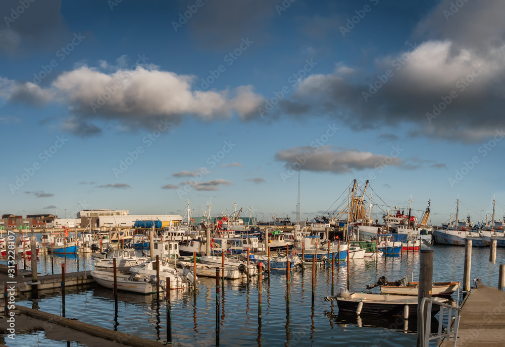 Fototapeta premium Marina for small boats in Thyboroen, West Denmark