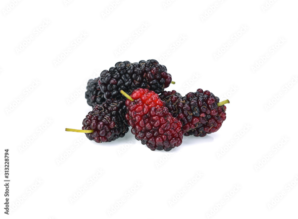 Mulberry is a sweet fruit which It is on white background healthy mulberry fruit food isolated Mulberry is a sweet fruit which It is on white background healthy mulberry fruit food isolated