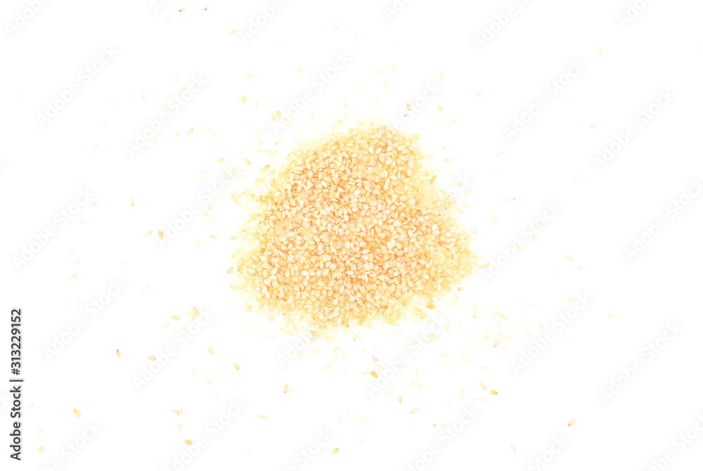 Sesame seeds isolated on white background top view Sesame seeds isolated on white background top view