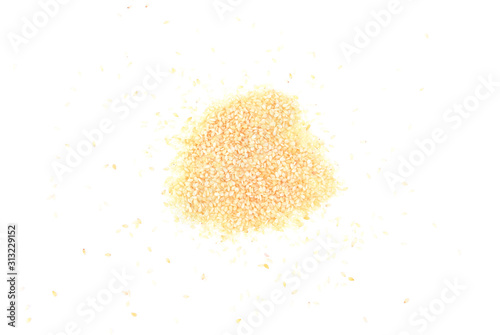 Sesame seeds isolated on white background top view