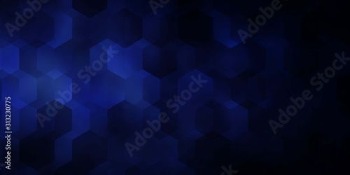Dark BLUE vector template in hexagonal style.