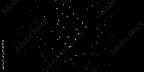 Dark BLUE vector layout with bright stars. Shining colorful illustration with small and big stars. Pattern for new year ad  booklets.