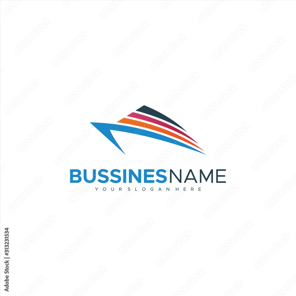 Fototapeta premium Sailing ship boat vector logo icon template design Boat Logo
