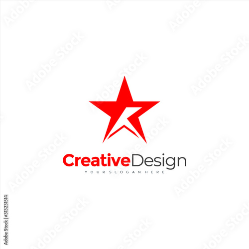 Free Download R stars Logo design template. Business logo. Minimalistic brand identity - GFXLoad