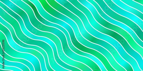Light Green vector template with curved lines. Colorful abstract illustration with gradient curves. Best design for your posters, banners.