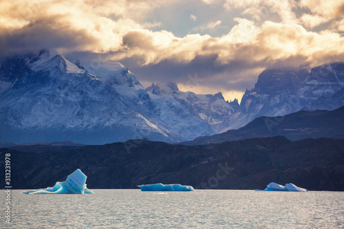 Sightseeing Rios de Hielo Cruise ship boat near glaciers Upsala and Spegazzini in Patagonia  Argentina