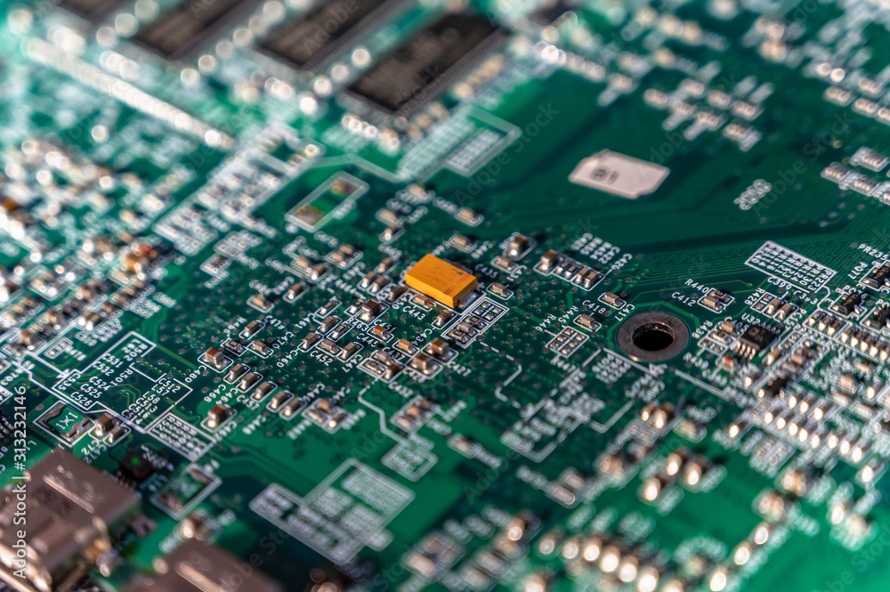 closeup of electronic circuit board closeup of electronic circuit board