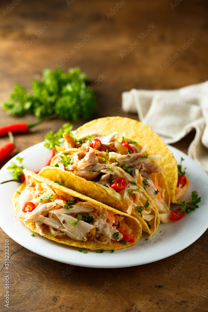 Fotografie Homemade chicken taco