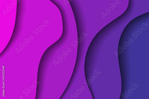 Abstract Purple 3D Paper Cut Shapes Background