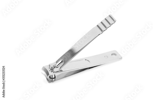 Canvas Print Nail clippers isolated on white background.