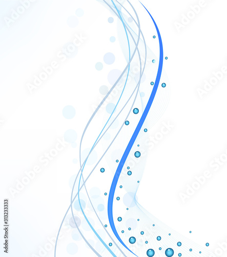 Blue vector abstract decor design wave line curve concept