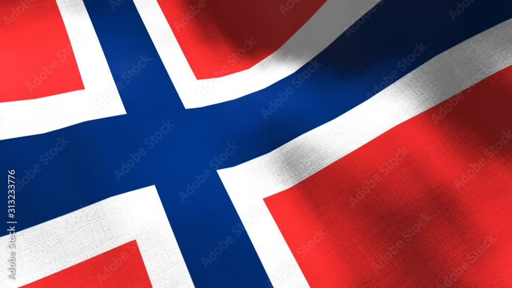 Norway waving flag. Seamless cgi animation highly detailed fabric texture in cinematic slow motion. Patriotic 3d background of country symbol or government concept. Sport competition backdrop. Norway waving flag. Seamless cgi animation highly detailed fabric texture in cinematic slow motion. Patriotic 3d background of country symbol or government concept. Sport competition backdrop.