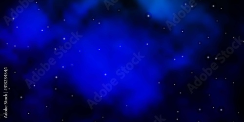 Dark Blue, Green vector background with small and big stars. Shining colorful illustration with small and big stars. Design for your business promotion.