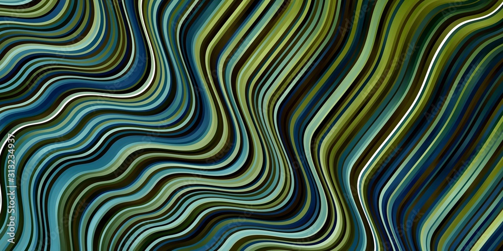 Obraz premium Light Blue, Green vector background with bent lines. Brand new colorful illustration with bent lines. Pattern for ads, commercials.