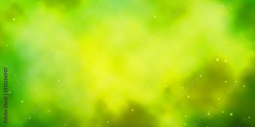 Light Green, Yellow vector background with colorful stars. Modern geometric abstract illustration with stars. Theme for cell phones.
