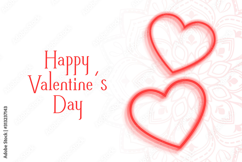 romantic valentines day background with two hearts