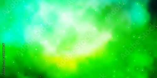 Light Blue, Green vector template with neon stars. Decorative illustration with stars on abstract template. Theme for cell phones.