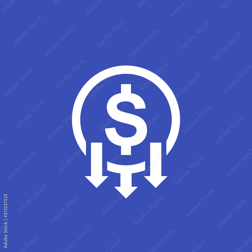 reduce costs, price reduction vector icon reduce costs, price reduction vector icon