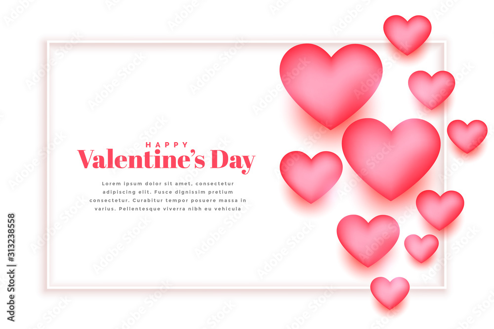 beautiful pink hearts valentines day background design