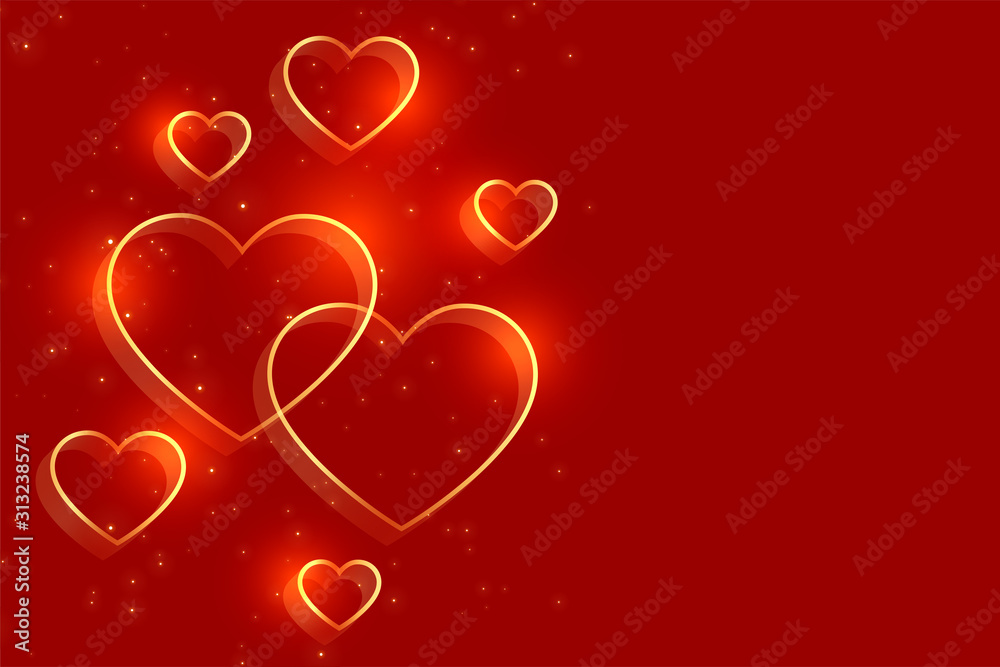 golden hearts on red background for valentines day golden hearts on red background for valentines day