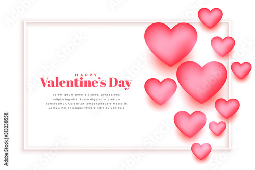 beautiful pink hearts valentines day background design