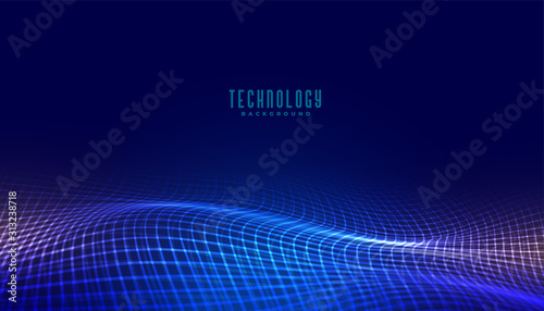 digital mesh wave technology concept banner design