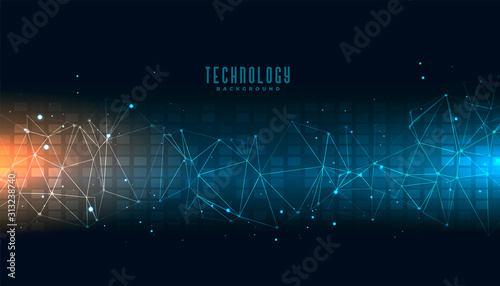 abstract technology science banner with connecting lines
