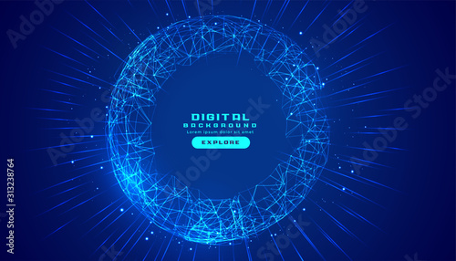 connections digital technology background with lines mesh