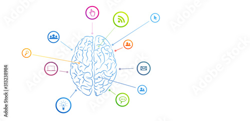 intelligenza collettiva, tecnologia, cervello, emisferi, mente, pensiero,