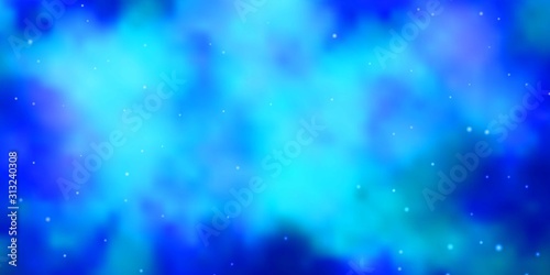 Light BLUE vector background with small and big stars. Shining colorful illustration with small and big stars. Pattern for new year ad, booklets.