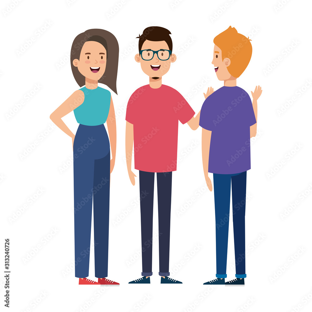 young people avatar character icon vector illustration design