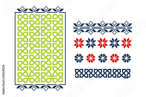 Native Oriental Palestinian Winter pattern Elements for Carpet and Traditional Cloth Design
