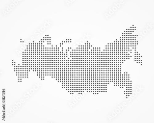 Abstract dotted polka dot pixel particle map of Russia. Vector eps10. You can see the animation of this illustration in my portfolio video.